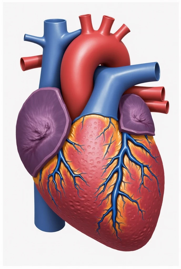 Aorta artery more detailed drawing in color