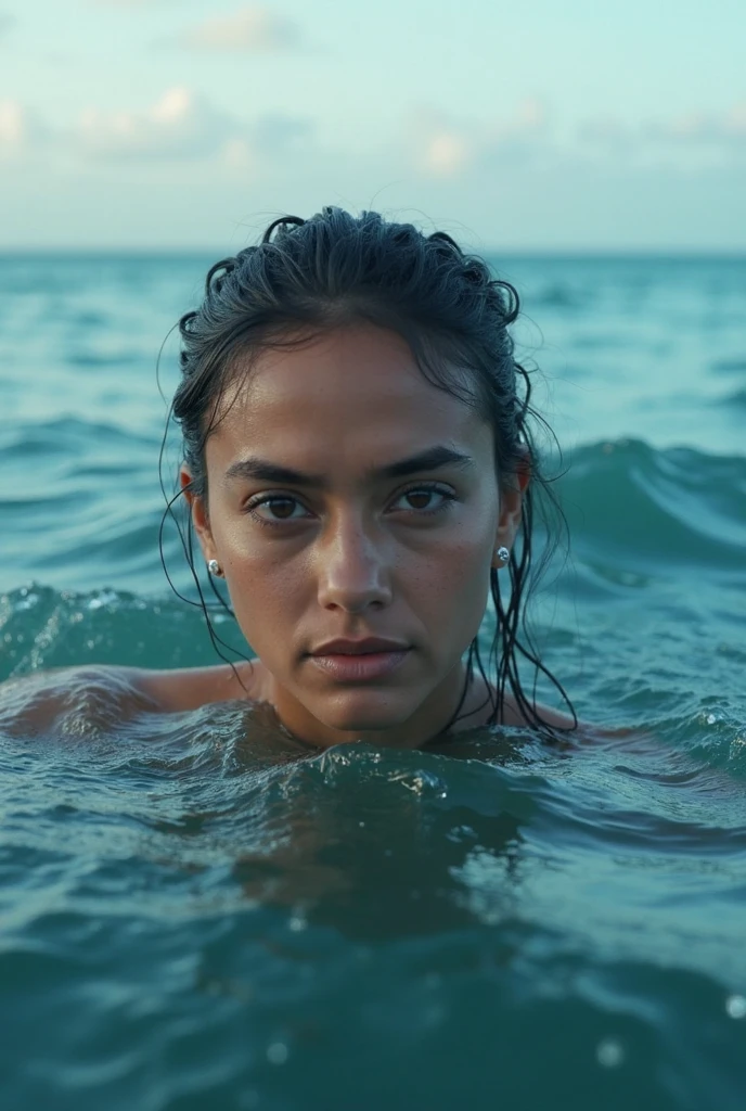 (Masterpiece, Top Quality, Best Quality, Beautiful and Aesthetic:1.2), A magical underwater world with vibrant coral reefs and exotic sea creatures, tight-fitting, colorful swimsuit with tropical patterns, 18 years old, Perfect Body, Perfect rare face, (very detailed skin), black colored long hair, Skin texture, Sharp focus on rare face, Perfect brown eyes, (Photorealistic), Film grain, name Samira, 