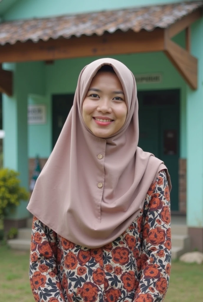 asian girl, hijab, naked, smile, forest, nsfw, hand over head