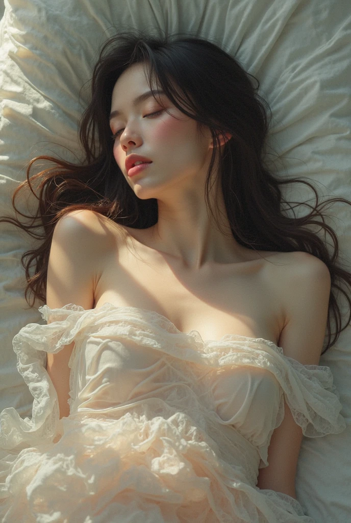 a beautiful women wearing sleeping short dress