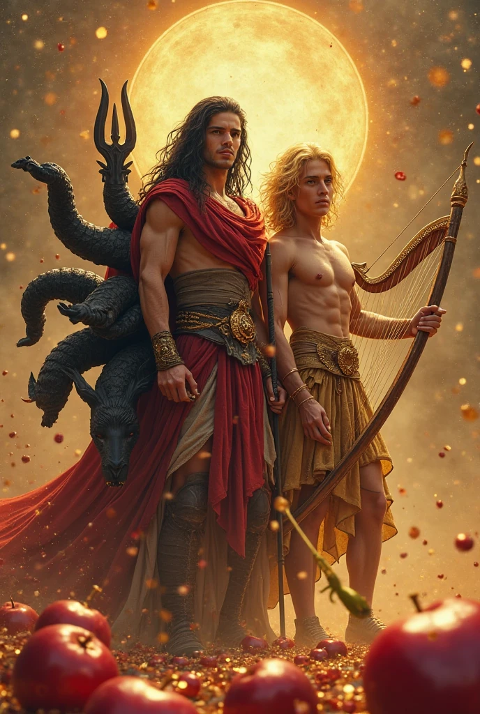 um retrato de(( um homem )) com barba, ((pernas musculosas)), ((peitoral forte e largo))in high definition, em 8K de ((um homem)) de 18 anos, (( Homem)), Deus do Mar, Deus do Oceano, Luthien, arte de deus, Deus da mitologia grega, Deus da Lua, Deus do amor e da paz, deus bonito, Mitologia do Deus da Terra, o deus Eros, Um retrato impressionante de um deus, Frank Kelly Freas, Estilo Karol Bak, ((beautiful face)), Ultra Definition, melhor qualidade, 32k ultra , Ultra HD