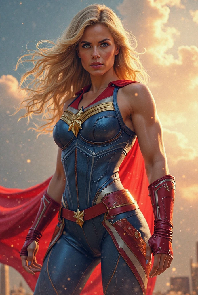 film still of Evanna Lynch, hero shot, (wearing Wonder Woman suit), soft lighting, unreal engine 5, photography, ((cybernetic)), (shiny skin), inspired by Marek Okon, digital art, in style of beeple, masterpiece, best quality, highres, 8k wallpaper, cinematic, 4k, (illustration:1.1), (extremely detailed CG unity 8k wallpaper:1.1)