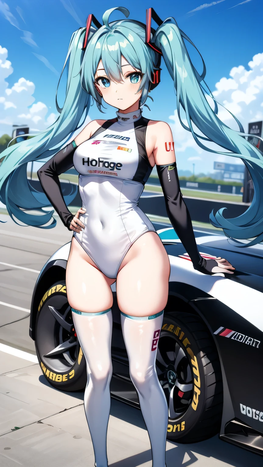 1 girl woman, ((standing behind a formula one car)), standing with legs apart, ，heeled shoe, (huge motor:1 girl Girl.1 girl Girl), (red car:1 girl Girl.3 girls), (big wheels:1 girl Girl.1 girl Girl), (big car:1 girl Girl.4 pcs), From Behind,(realisti:1 girl Girl.5 girls),photorealistic, octane render of the,hyper realism, wide hips,huge thighs,white legwear,(photorealistic face:1 girl Girl.2 Maidens),collar,(small  breasts:1 girl Girl.1 girl Girl),thick eyelashes,long eyelash,(twin tails:1 girl Girl.1 girl Girl),(redhead:1 girl Girl.1 girl Girl),arm straps,(white underwear:1 girl Girl.3 girls),Bestquality, National Science Foundation,cameltoe,streaked hair, half smile, (victory sign), (View Viewer),sharp focus, (4 k),(Masterpiece), (BEST QUALITY), Illusion, extremely detailed, sophisticated, Hyperdetailed, (perfect face), illustration,soft lighting,(specular lighting:1 girl Girl.4 pcs),blue eyes,absurdly