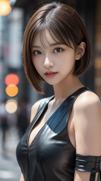 (masterpiece:1.3), (16k, photorealistic, RAW photo, best quality: 1.4),(photo of a beautiful Japanese girl), absurdres, attractive, ultra high resolution, ultra realistic, highly detailed, golden ratio, ultra detailed, super fucking beautiful detailed face, natural makeup, detailed cloth texture, detailed hair texture, beautiful detailed fullbody, Perfect female body, accurate, Anatomically correct, Highly detailed face and skin texture, (beautiful hands), (realistic skin), (beautiful pale skin:1.1), (Perfect dynamic composition, looking at viewer, full body shot), 
BREAK, 
realistic eyes, beautiful detailed eyes, symmetric eyes, Light Brown eyes, Double eyelids, Thin eyebrows, (Glossy lips:1.4), ((A face with waiting for a kiss, Seductive smile:1.2)), (weat skin, blush:1.1), 
BREAK, 
((short hair, bob, Dark blonde hair, bangs:1.2)), (Daytime, Standing on the town:1.3), (Peplum top, Tulip skirt, Choker, Derby hat)