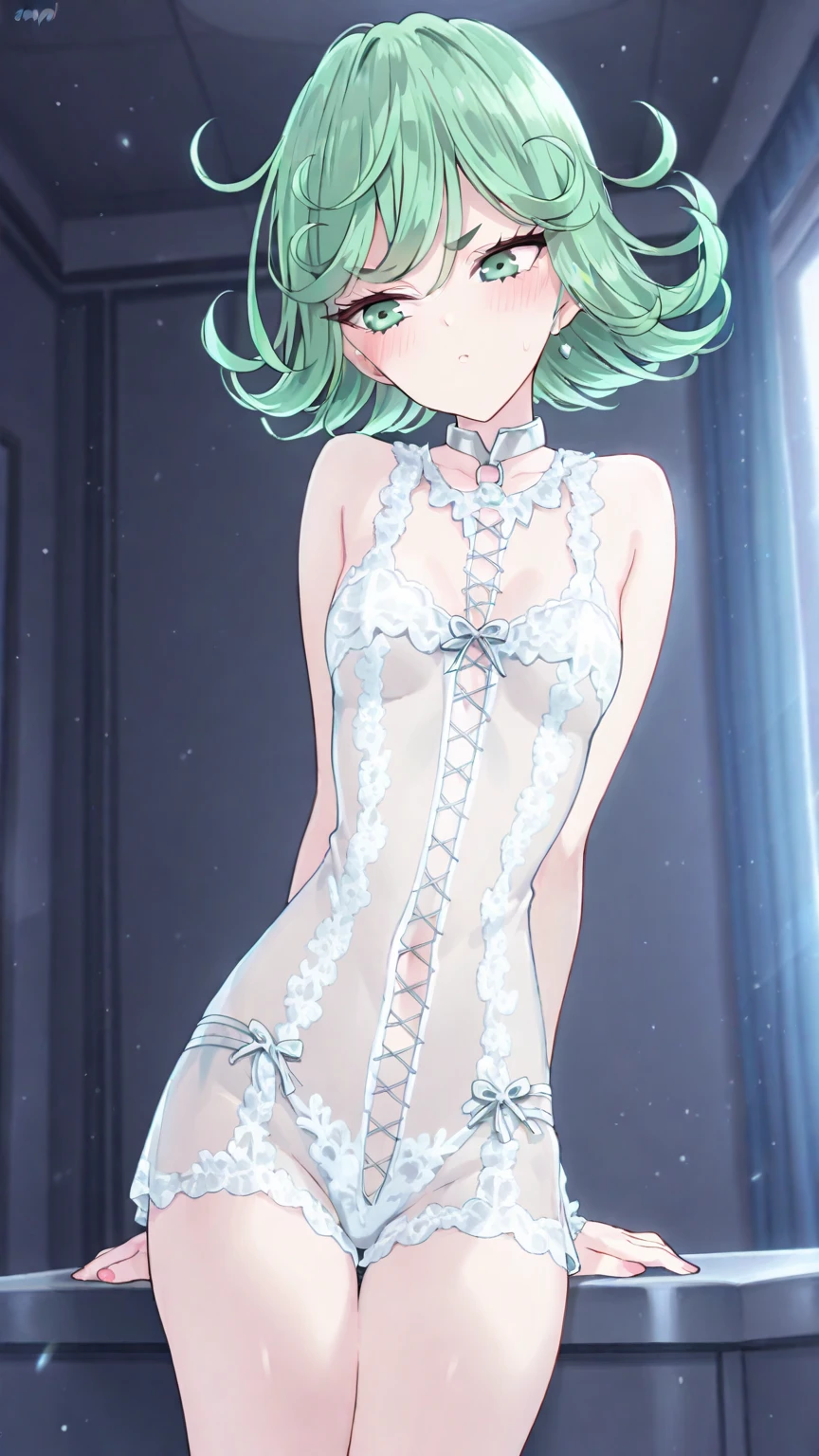 blue hair, green eyes, medium hair, gradient hair, ((((masterpiece, highest quality, High resolution)))), Extremely detailed 8K, Beautiful girl with a voluptuous body, (Ultra HD, Super detailed, Very detailed, Very realistic, Ultra-realistic, Photo Real), (One girl:1.5), Bobcut, (Dynamic pose), To the camera, View Viewer, (Blushing, Embarrassing), (Red eyes, Sharp eyes), (Firm breasts:1.2), (Beautifully detailed face, Beautiful fine details), ((?????)), (stand up), Sweat, shine, (Sunbeam, sunlight), ((Cowboy Shot)), Beach, (detailed pussy)
