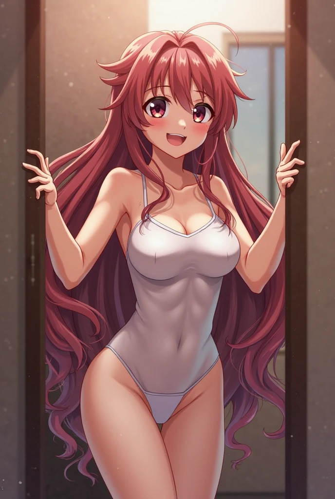 eyes shining, natural light, cinematic light, realistic body, detailed body, detailed eyes, realistic face, masterpiece, not wearing clothes, naked, vagina, pussy, masterpiece, not wearing clothes, naked, vagina, pussy, big boobs, high quality, 8k, best qualitybest quality, ((masterpiece)), highly detailed, soccer field,  1girl, Kazama Kaede, looking at the viewer, smile, red eyes, red hair, long hair, ponytail, braid, bangs,