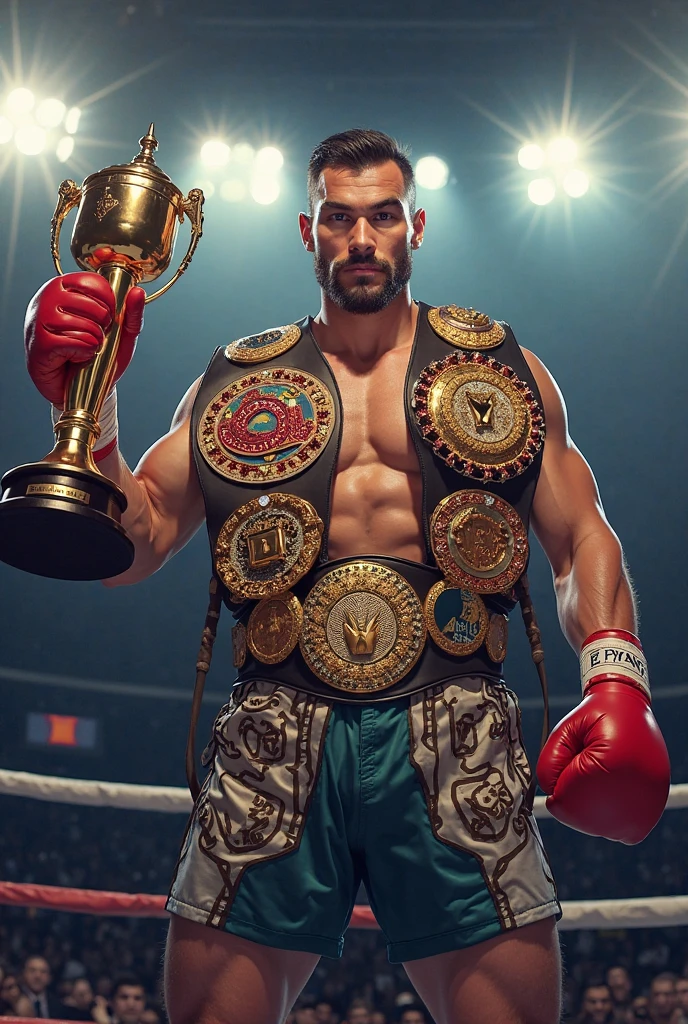 There's a man with a video game controller in his hand, barbarian celebrate his birthday, careca, sem cabelo, barba preta, homem musculoso, personagem de jogo de luta, Pogba, musculoso!!, super buff e cool, Man with bands on foot, arnold 3d render, arnold 3d render, 4k!, lutador, 4k 8k, 4 k 8 mil, Exaggerated muscular physique, pugilista
