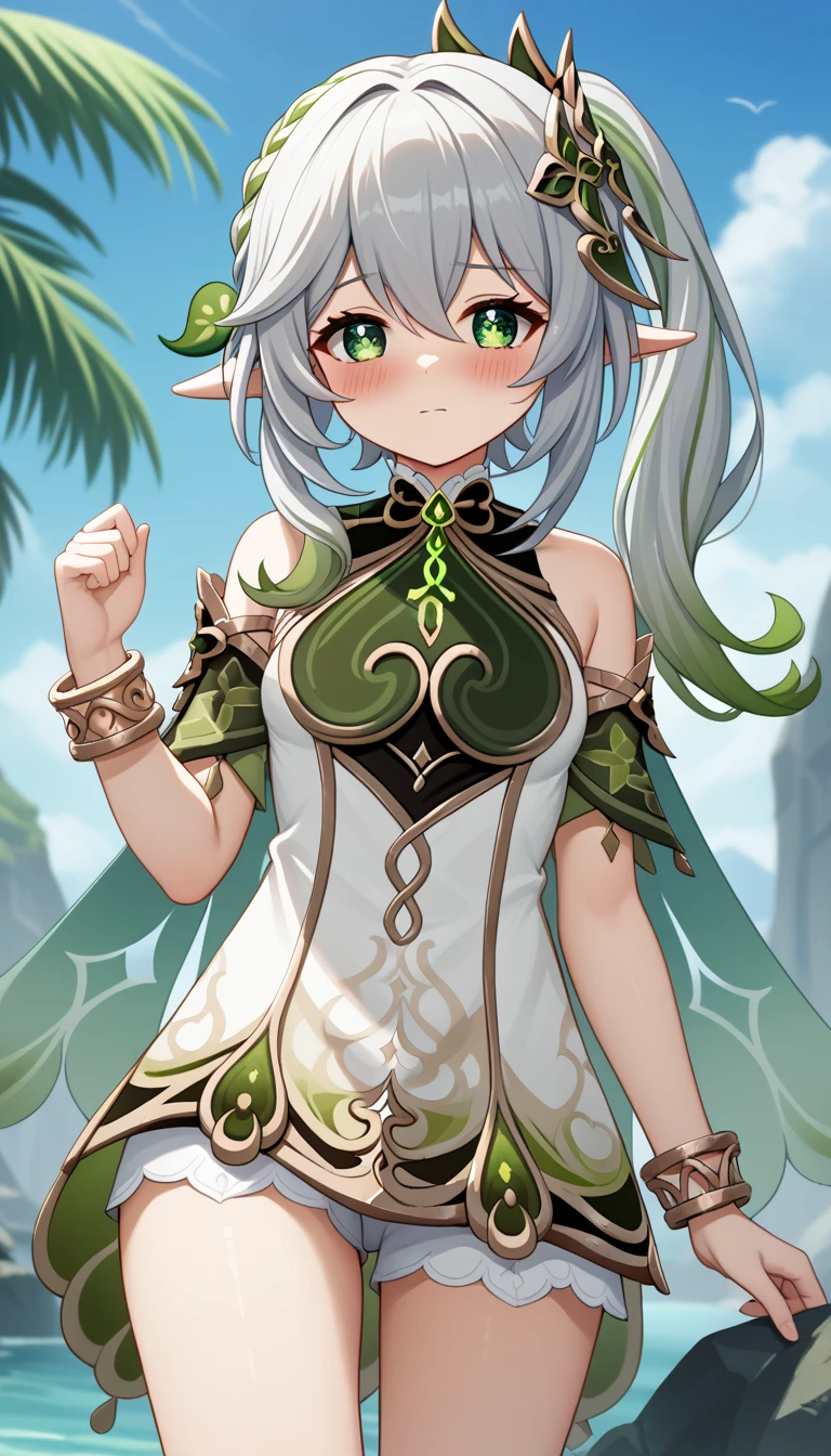 White body，Delicate white-haired loli，Hair is shiny，Delicate and shiny skin，sitted，Recline your body，Naked chest，breast curtains，Plump thighs，Upturned buttocks，Plump breasts，The body was wet with water，Be red in the face，Chu Chu pitiful，A coquettish expression，On the endless green grasslands，Poor milk，Put my arms around you, Long white dress，saintess，Oily stockings，Stockings have a choking sensation，The lower abdomen is firm，Persian cat ears，Cat scratching，a cat tail