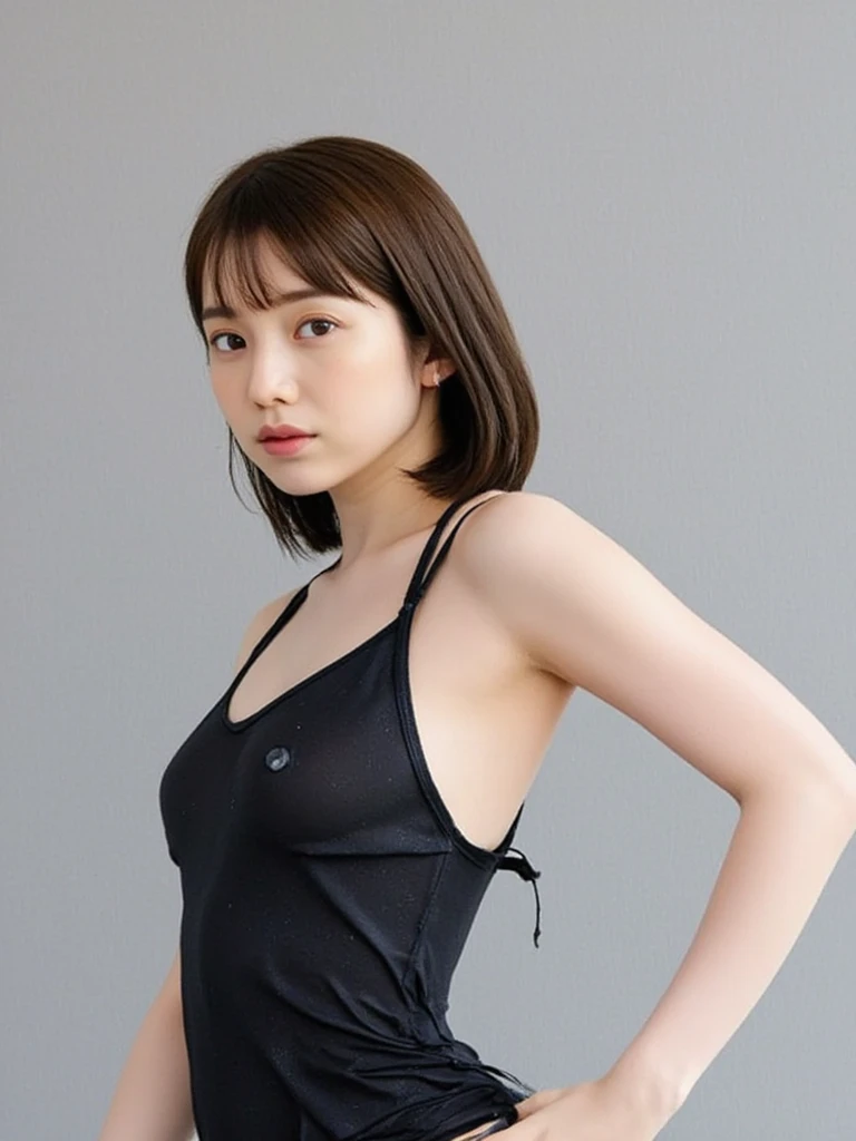 Browsing Caution, (Realistic, highest quality, RAW Photos, ((Upper Body)), Looking at the audience), to be born, masterpiece, Very detailed photos, highest quality, Ultra-high resolution, Realistic, Alpenglow, alone, Beautiful 30 year old Japan woman, Slender body、(Slim waist :1.3)、Small breasts:1.5, (((Light gray sports bra))), (((Hotel, On the bed))), Detailed face, Fine Eyes, Freckles on the face, blush:1.5((Light brown hair, Short straight bob hair)), (1 female, alone), (((Sleep on your back:1.5, From above, Upper Body,Pose with your arms up to show your armpits:1.5, Place your arms behind your head:1.5, Looking into the camera))), Japanese women, Small breasts, ((orgasm)), (highest quality), (Very detailed), (masterpiece), (wallpaper), (hyperDetailed face), Beautiful breasts, take up, Female dog, sexy, Golden Ratio, Beautiful woman,cute、 Embarrassing、Erect nipples, hyperDetailed face、Lip details、Fine grain,