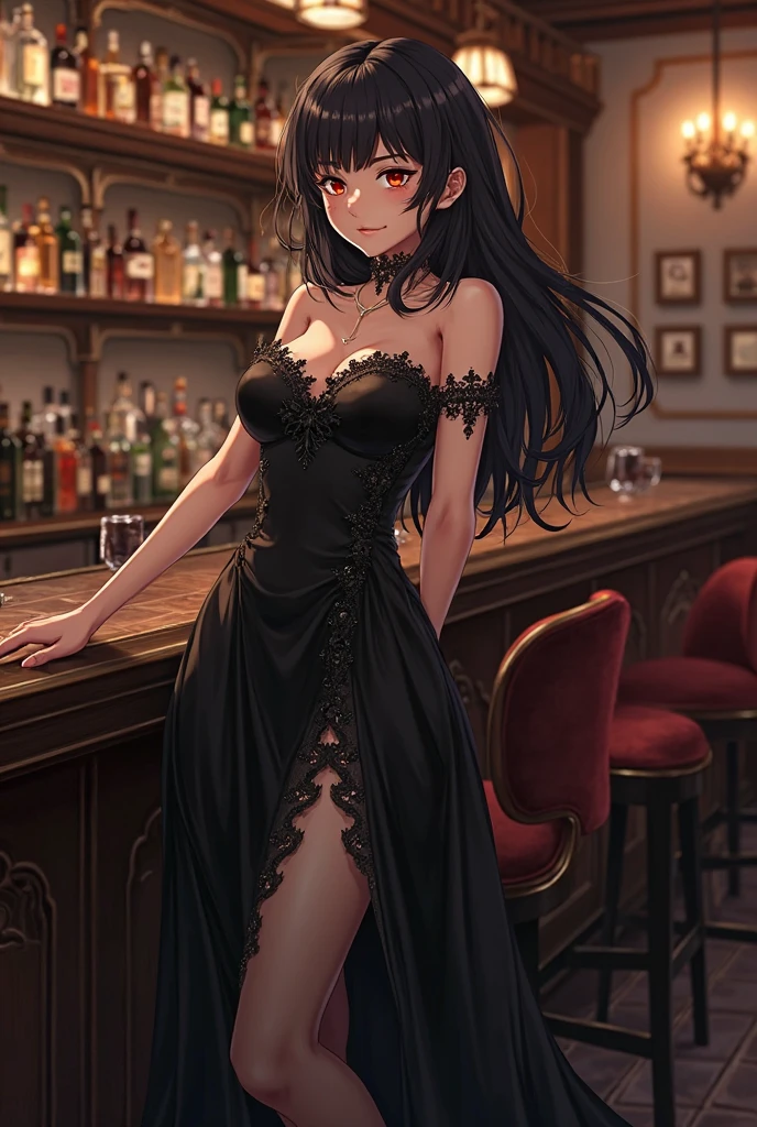 Original Character, Volumetric Lighting, Best Shadows, Shallow Depth of Field, Portrait Of Stunningly Beautiful Girl, Delicate Beautiful Attractive Face With Alluring Black Eyes, Sharp Eyebrows, Seductive Smiling, Closed Mouth, Lovely Medium Breasts, Layered Medium Black Hair, Blush Eyeshadow, Luxury, Plunge V-Neck, Halter Tight Dress, SideBoobs, Slim Belly, Bridal Gauntlets, Fishnet Thighs, In The Crowded Highest Rooftops Bar, City Night Sky Panorama, Champagne Party, Grand Piano, Tables And Chairs, Cheers Toast, Holding Champagne Glass, (Highest Quality, Amazing Details:1.25), (Solo:1.3), Brilliant Colorful Paintings, <lyco:GoodHands-beta2:1.0>
