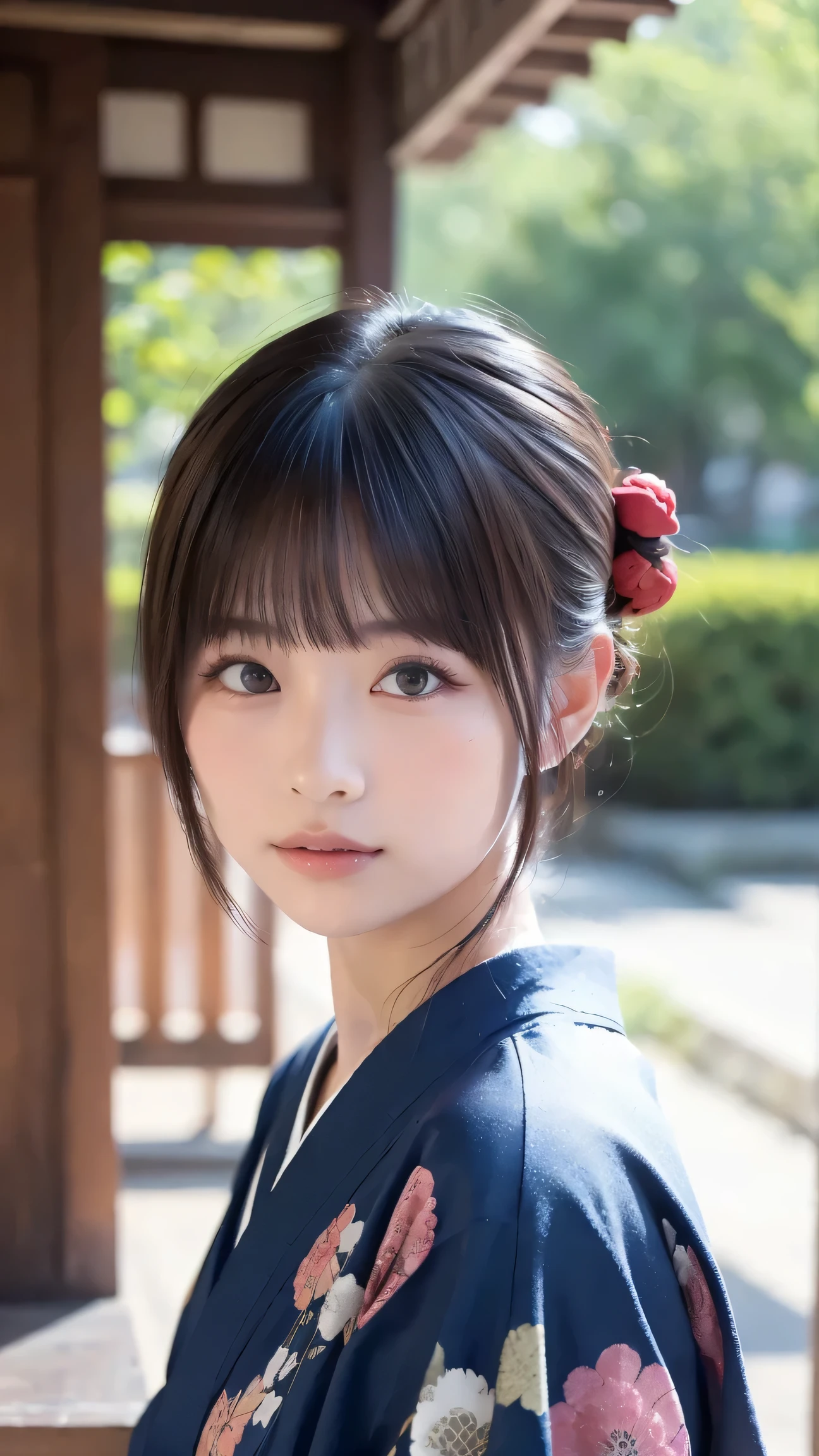 (8k, raw photos, top quality, masterpiece:1.2), Highly Detailed RAW Color Photos, professional photo, (realistic, photo realistic:1.37), (top quality:1.2), Cinematic Light, (Very detailed face:1.2), (masterpiece:1.5), 1girl, solo, upper body, waist, black hair, BREAK
Ancient Temples, Lush Garden, bright colors, Quiet Pond, Traditional architecture , cherry
breaks
Bokeh pictures, (soft focus):1.2, Blurry Highlights, dreamy atmosphere, Shining circle, captivating depth
breaks
(Japanese Kimono, hair ornament:1.2)