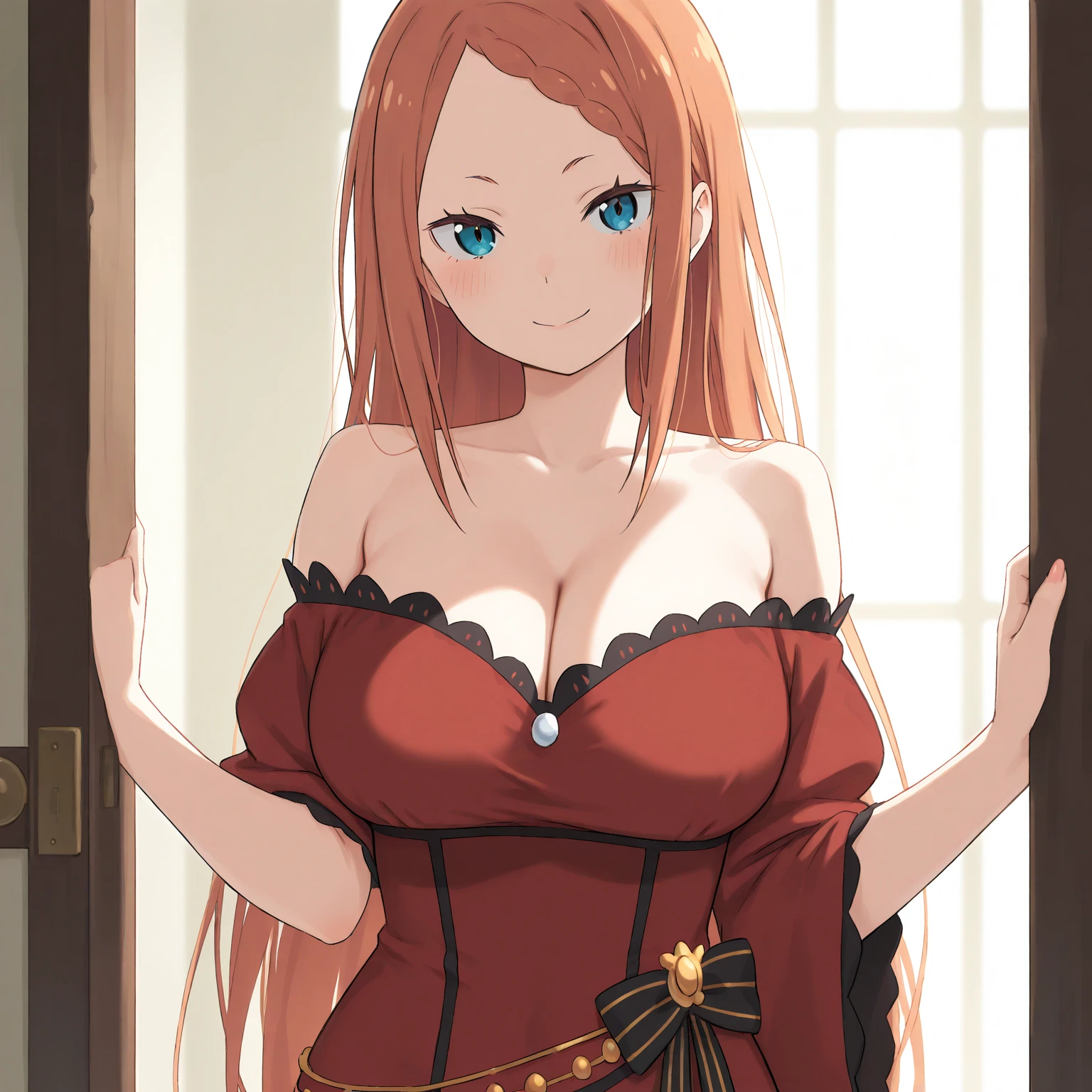 gatedelilah, <lora:gate delilah s2-lora-nochekaiser:1>,
delilah, long hair, brown hair, animal ears, blue eyes, rabbit ears,
BREAK dress, cleavage, cleavage cutout, puffy sleeves, short sleeves,
BREAK outdoors, forest, nature, sun, sky, clouds, trees, grass,
BREAK looking at viewer, (cowboy shot:1.5),
BREAK <lyco:GoodHands-beta2:1>, (masterpiece:1.2), best quality, high resolution, unity 8k wallpaper, (illustration:0.8), (beautiful detailed eyes:1.6), extremely detailed face, perfect lighting, extremely detailed CG, (perfect hands, perfect anatomy),