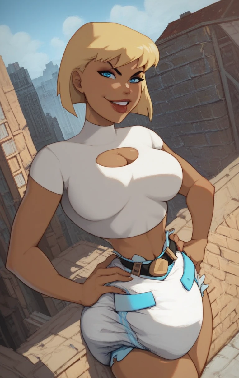 hyper largest_breastsout!! with the type of elons, , Waifu, work of art, curved, breastsout, random hair, random colors, full sunset,, 1 girl, Jenna Jameson, neckleace, large breastsout, regatta, blue colored eyes, assessment:explicit,Rule 34, unconditional, ,,clenched hands, punching, natta, sky, overalls, pants, bared shoulders, clenched hand, assessment:questionable, shorth hair, waist belt, hair green, standing alone, Jumpy, orange gloves, bite the lips(gigantic and huge breasts:1.1), breastsout, official illustration, illustration, face detailed, beautiful intricate eyes, curved milf, 1:2), close up, niplles
