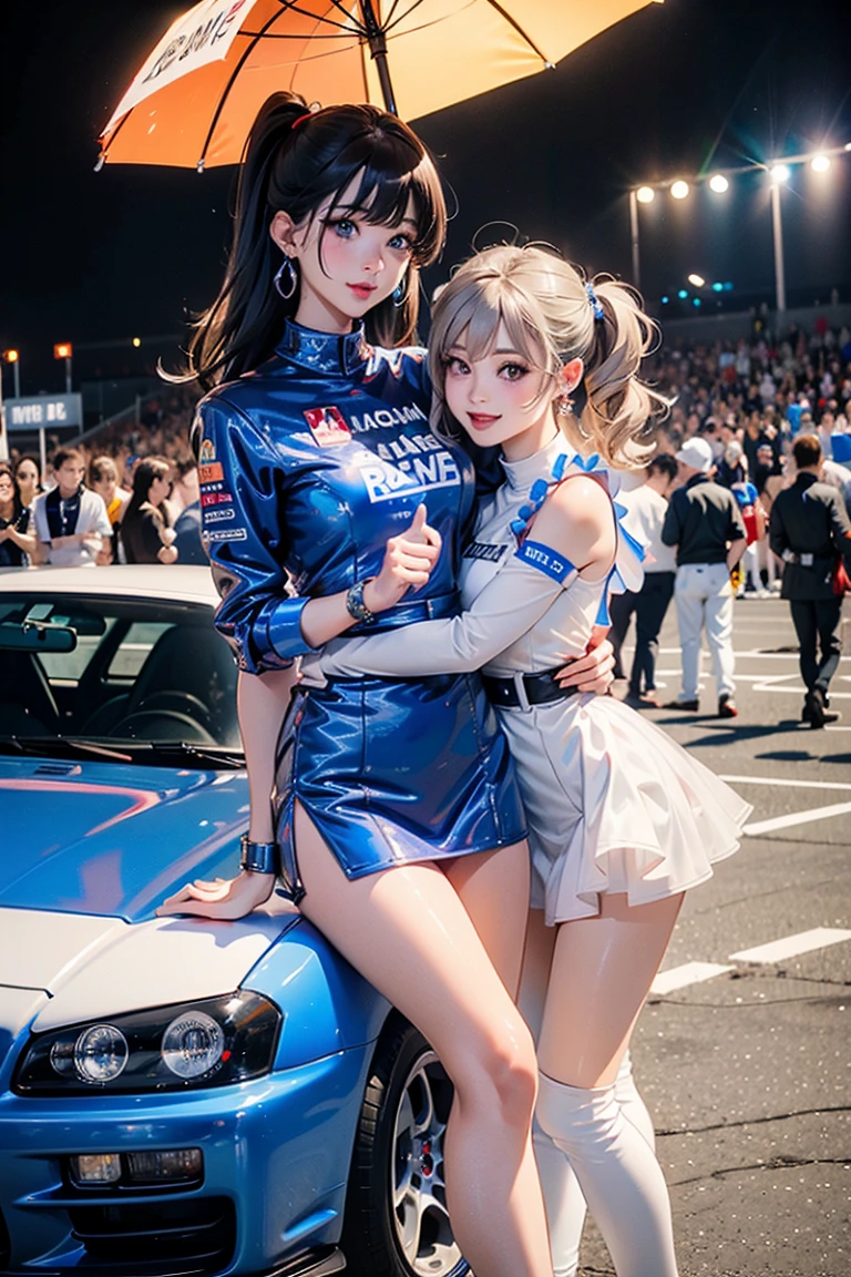 ((((Form fitting blue metallic car racing suit)))),(((Dynamic pose))),(((Abdominal Peek))),(((Show under the chest ))),(((Blue metallic and white miniskirt lift))),Earrings、(Cylace queen long boots:2.0)、(Good topless:1.8)、(Big Breasts:1.3), (Nipples:1.0)、(Pink areola 1.0)、(smile:1.0), 観客にスポットLightを当てる, (,(Spread your chest wide:1.5), (Sexy pose),(Without helmet), (((Bare inner thighs))),(((F1 cars on display))),Ulzzang-6500-v1.1, (Original photo:1.2), (Realistic:1.4), Three beautiful and delicate girls, Very detailedな目と顔, Beautiful and delicate eyes, Very detailed, High resolution, highest quality,masterpiece, Very detailed, 8k wallpaper, wonderful, Fine details, highest quality, There is Light on the face,Light,One Girl,(Car Race Track),Beautiful Eyes,smile,Open your mouth、break,Titty fuck,laRge 胸、masterpiece, 超High resolution, 8k, RAW Photos, highest quality, Detailed Shadows, wonderful, In detail, Sharp focus, (Put the light on your face:1), (Volumetric lighting:1.4), (Bokeh:0.5),
(1 person and 1girl having sex:1.5), (Heterosexual:1.5), (The Faceless Man:1.5),
1 person, (Insert your penis:1.3), (Grabbing her breast with his right hand:1.5),
女の子1 personを破る, (Huge breasts:1), (Light brown long hair:1.3), (Blunt bangs:1.4), (Fair skin:1), (Beautiful Skin:1), (Perfect Face:1), Very detailedな美しい肌, (Small area:1.3), (Abdominal muscles:0.5), (skinny:1.2), (Loli face:1.6),
Last,
(Browsing Caution:1.5), (nude:1.5), ,
Fake breasts
(shout:1.5), (Open your mouth:1.4), (Embarrassing:1.5), (anger:1.5), (close your eyes:1.3),
