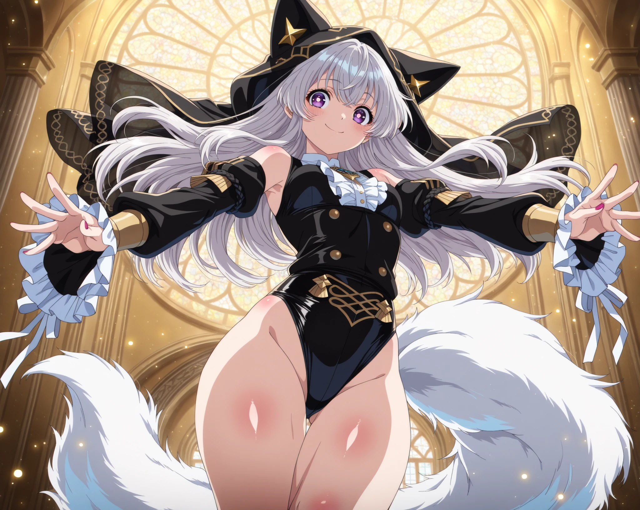 (nsfw) not safe for work, anime girl in bikini and cat ears with cape, , full - length portrait of a short!, lolish, Yami Kawaii, azur lane style, is wearing a swimsuit wear, anime moe art style, swimsuit wear, !!full - length portrait!!, ((wearing aristocrat robe)), blonde haired princess, marisa kirisame, Hanyamata