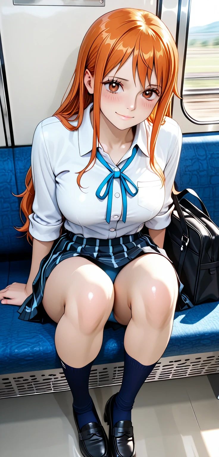 debris flieasterpiece、highest quality、Super detailed、High resolution、High resolution、8K portrait、Unity 8k壁紙のHigh resolutionCG、unity 8k wallpaper、cute:1.5、:1.5、Highly detailed CG unity 8k wallpaper、realistic、real person、cute、 portrait photography、shiny skin、High resolution、((Vermillion semi-long hair:1.5))、(16 years old:1.2)、(1 girl)、(Inside the train:1.6)、(school uniform),perfect face, seriously, (blush:1.5),(((clothing lift:1.5))), (medium chest:0.8),(((I have nipples))), Detailed description vagina,show vagina,spread legs,spread ,((vaginal orgasm:1.7)),((spread legs:1.2)),(pussy:1.5),(star hair ornament:1.2)