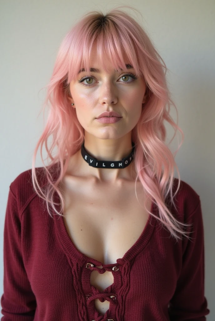 Leave it as it is, make the hair pink, pink hair, pink bangs, not black hair, pink hair, pink hair, pink hair
