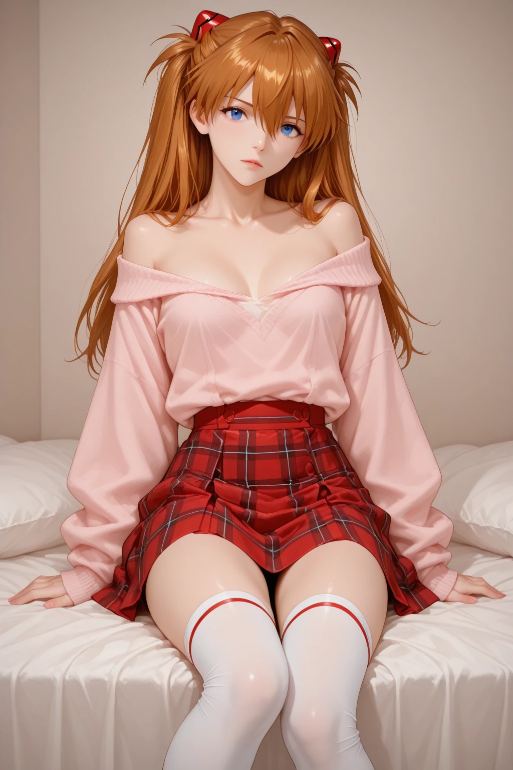 highest quallity、4K quality、 with dresan without shoulders plays woman、woman opens her legs wide、bare crotch、The woman is shy、A man inserts his penis into a woman, Asian woman, red haired redhead