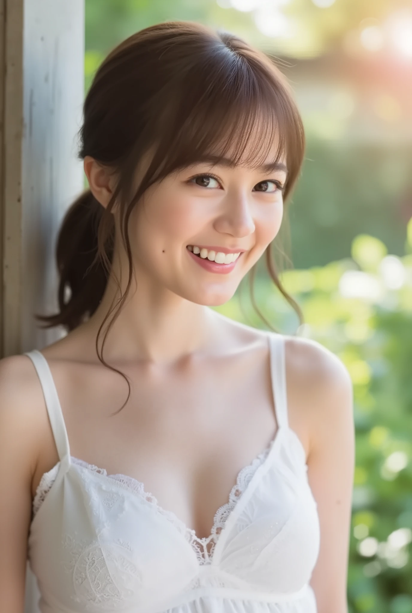 Ikuta Erika, Bang, smile, Young and cute Japanese faces , High Definition CG Unity 8k Wallpaper, Ultra High Definition , very detailed, film grain , lens flare glow , top quality ,8k, viewer , (( masterpiece)), (( top quality )), ( very detailed), (( cute)), (( sexy)), (( very detailedな)), ( detailed clothing features ), ( beautiful ), beautiful Japanese woman, (( white underwear ))、(((Pregnant Woman's Stomach )))