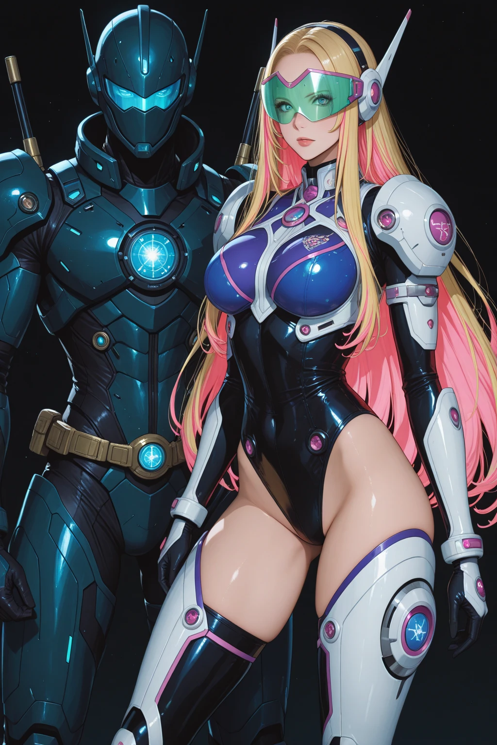 Adult Women、robot女子、crisis、Fighting heroine、(big breasts:2.5)、pin-up girl、merge with the machine、wet suit、spy、Erotic、Plump、thick legs、thick waist、Desolate land、robot、Mecha、Metallic、Squadron Suit、twin tail hair、pink suit、robotの相棒、android、beautiful、Mechaを着る、pink hair、pregnant woman、飛行機型のMechaとrobot、(suit thickness:0.8)、hard nipples、(Big nipples 1.2)、(big areola:1.2)、Face Guard、mask、metallic heroine、metallic girl、Space Detective Gavan、Ironman、Helmet、頭にHelmetを被る、Pay attention to your head、maskマン、Ultraman、please hide your face、device、mature woman、mature womanにして、mature woman、With a mask、ヴェネチアンmask、ヴェネチアンmask、フェイスmask、Metal Hero、catwoman、hide your eyes、Mechanized body、cyborg、sunglasses、Gatchaman、put on goggles、With weapons、hammer、Cast、exposing chest 、Face Open、open bust、show your chest