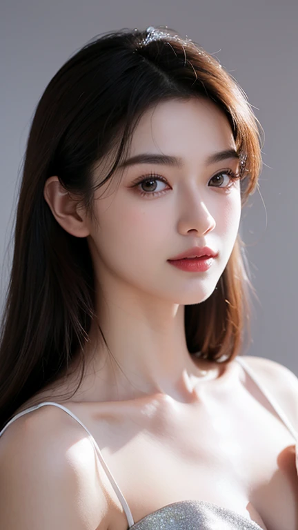 (Photorealistic),(Masterpiece),(ultra-detailed),a shot of very beautiful and tall but so delicate and weak and thin and fragile because she hasn’t eaten for a month,wearing a baggy white silk dress ,have absolutely no fat or muscles, quite tall but very small and feeble and fragile body frame,enduring extreme hunger,big eyes and very small face,about to faint but resisting,extremely severely malnourished