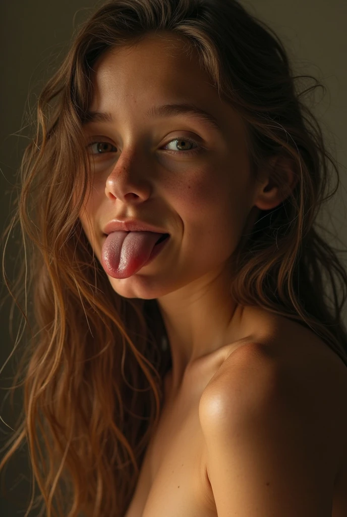 masterpiece, 8k,realistic,photography, portrait , in red lush jungle with flowers and birds, symetrical, 35mm, bokeh, (intricate details:1.12), hdr, (intricate details, hyperdetailed:1.15), (natural skin texture, hyperrealism, soft light, sharp:1.2), (ahegao:1.1), (pleasure:1.1), large breasts, erect nipples,  <lora:ahegao,rolling_eyes:0.9>, tongue out,rolling_eyes (drool:1.1), nsfw, (breast squeeze:1.1)