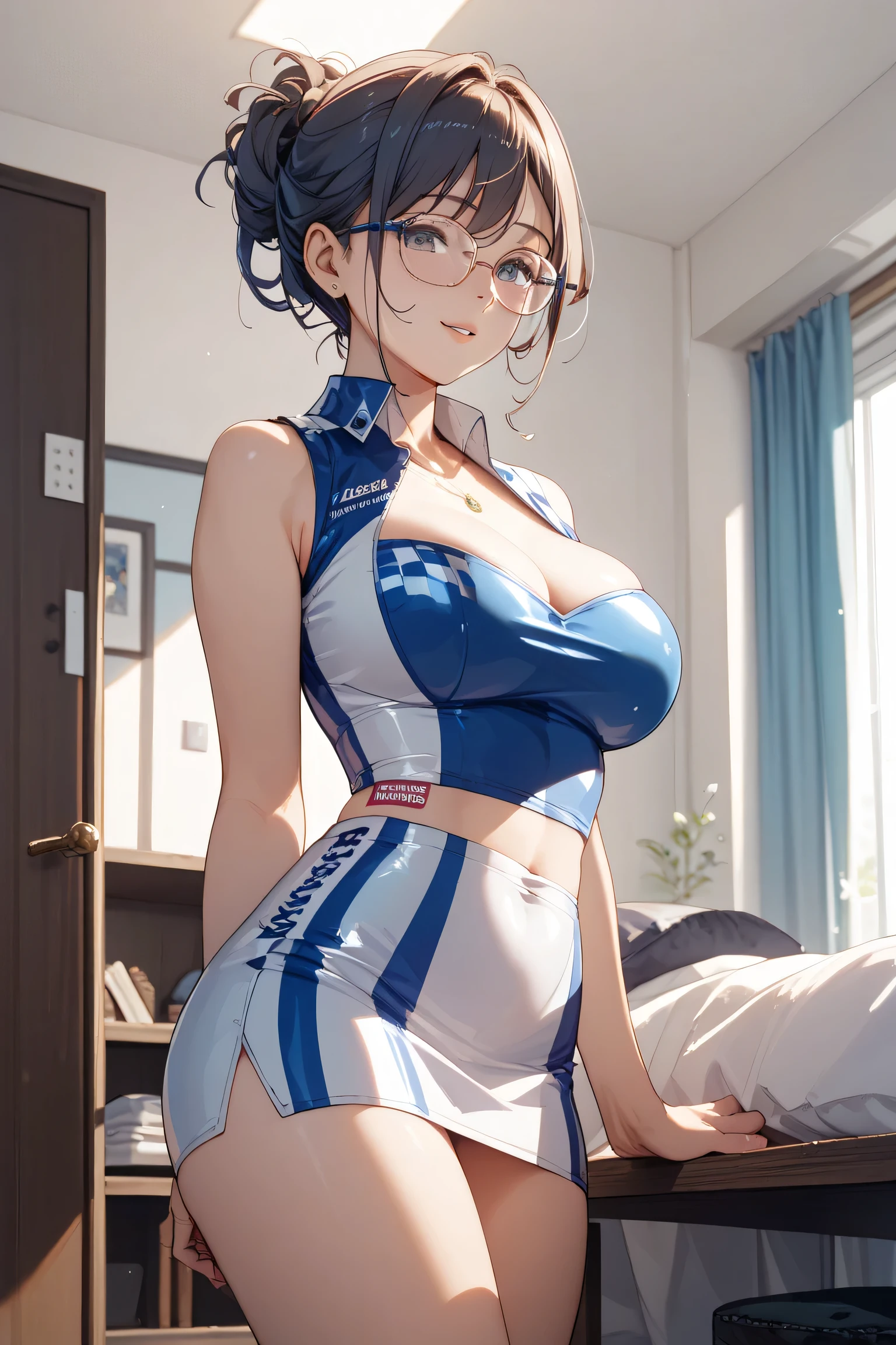 (((((43yo))))), (((((Sexy shiny nurse uniform))))), masterpiece, (From above), ((((Large Breasts)))), ((((Big Hips)))), ((((((Sexy pose)))))), (Very tanned and shiny skin), photoRealistic, Realistic, alone, photoRealistic, Highest quality, Ultra-high resolution, Yura S, Outdoor, colorful, Lips parted, Daytime setting, beautiful, masterpiece, Highest quality, Highly detailed face, Perfect lighting, Ultra-high resolution, Super detailed