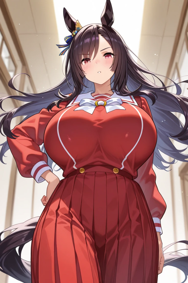 ​masterpiece, top-quality, Raphtalia, 1girl in, 独奏, Long hair, Breast, looking at the spectator, Big boob, bighip, blush, Behind, A smile,  reddish brown hair, Red Eyes, thighs thighs thighs thighs, Long sleeves, guarding, Animal ears, Very long hair, Closed mouth, raccoon tail, a racoon girl,Naked big　Pussy　ssex