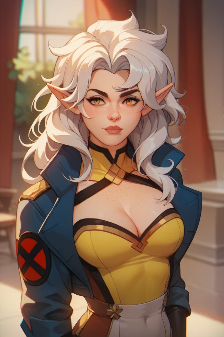 masterpiece, best quality, 1female, beautiful, face portrait, makeup, golden eyes, pale skin, straight hair, white hair
