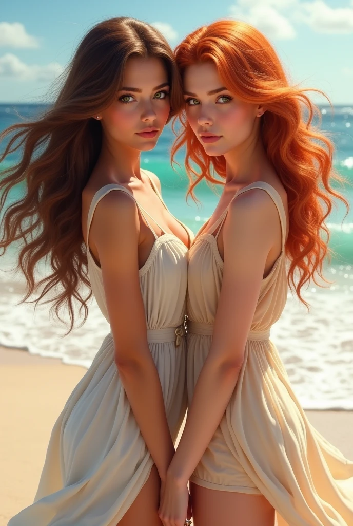 Masterpiece, (((full figure))) entire body in frame, (((magical lighting action shot))) (((beautiful slight smile anorexic pale goddess irrish woman kneeling in sand, low to the ground camera angle))), (((lace intricate wedding dress))) , (((short redhead hair))) sunset lighting, golden hour, golden colors, very detailed, dramatic lighting, digital art trending on Artstation 8k HD high definition detailed realistic, detailed, skin texture, hyper detailed, realistic skin texture, armature, best quality, ultra high res, (photorealistic:1.4), high resolution, detailed, raw photo, sharp re, by lee jeffries nikon d850 film stock photograph 4 kodak portra 400 camera f1.6 lens rich colors hyper realistic lifelike texture dramatic lighting unrealengine trending on artstation cinestill 800, (((accurate female anatomy)))