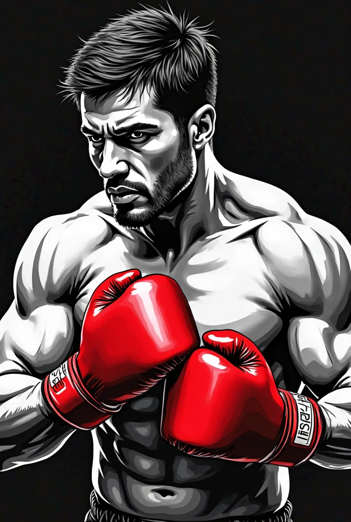 A boxer is in the 8-cornered cage, swinging his fists<flux.1_lora_ink-dynamic.safetensors:1.4000000000000001:1.4000000000000001>