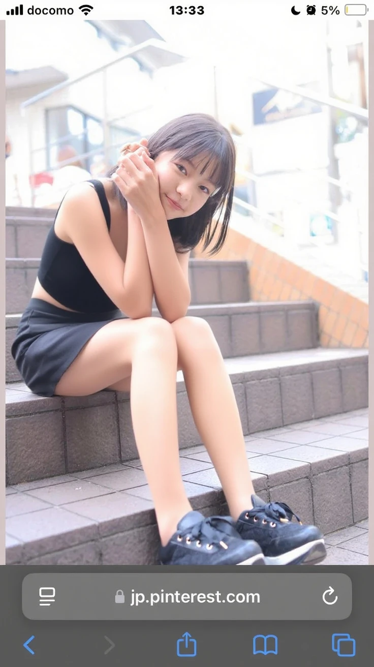 Little girl on top,Looking down,from below,Flat sandals