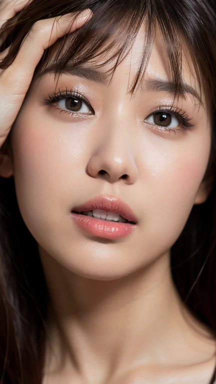 (masterpiece),(Highest quality:1.2),(Very detailed:1.2),(High resolution),(Photorealistic Stick),(RAW Photos),8K,Backlight,(Depth of written boundary),(Sleek lighting:1.2),Close-up of a naked woman,Soft portrait shots,Beautiful Japanese Women,Gorgeous face portrait,(Eye light,Sharp pupils,Detailed eye drawing,)Very beautiful face,(Detailed skin texture:1.3),Beautiful portrait,A lovely and delicate face,Beautiful young Japanese woman,Look this way,front,(POV shot),(sleepy),(orgasm,ecstasy,ascension):1.8,ahegao:1.6