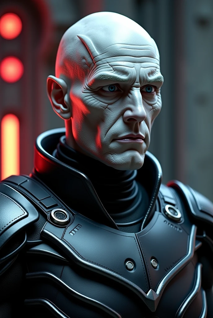 Portrait, Michael Myers, biomechanical, complex robot, full growth, hyperrealistic, insane small details, extremely clean lines, cyberpunk aesthetic, masterpiece featured at Zbrush Central, gothic brutalist cathedral, cyberpunk, award-winning photo, bokeh, neon lights, cybernetic limb