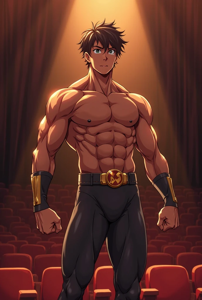 a muscular monster dueling in an arena