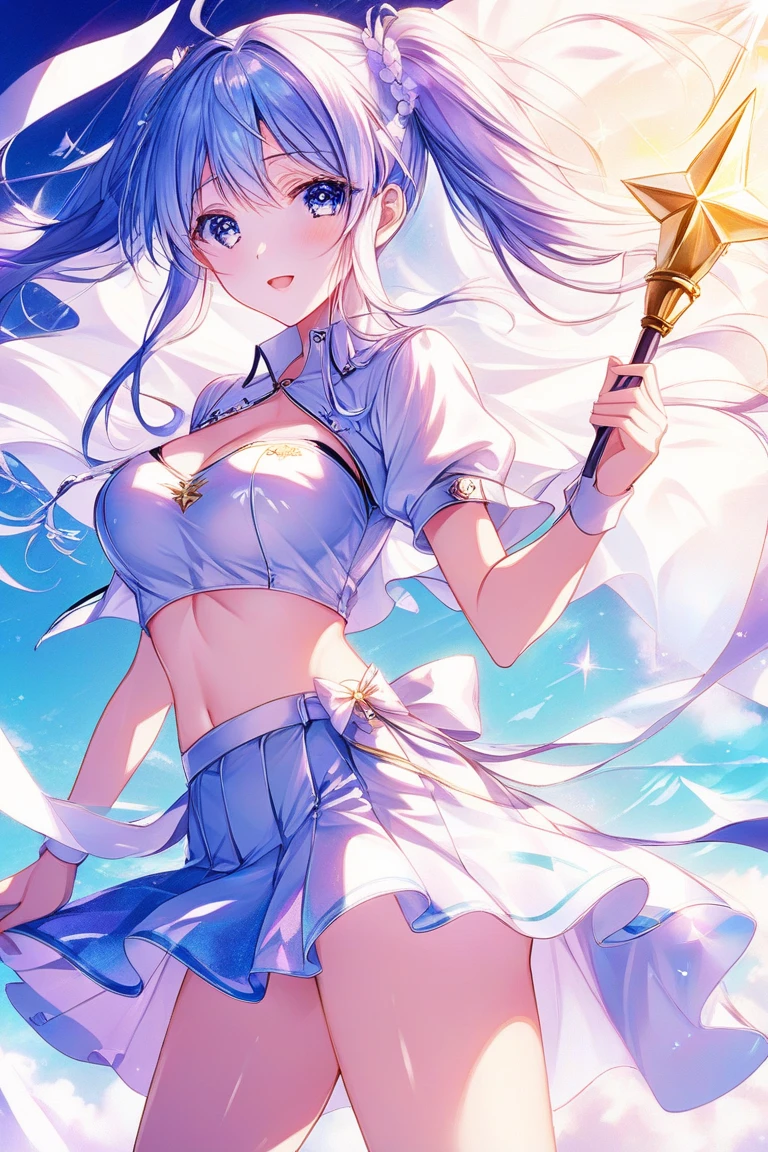 8K resolution, masterpiece, Highest quality, Award-winning works, unrealistic, From above, erotic, sole sexy lady, healthy shaped body, 22 years old, black mage, 165cm tall, huge firm bouncing busts,, white silver long wavy hair, Detailed facial depictions, Break, Mysterious blue eyes, Standard nose, Eyeliner, pink lips, sexy long legs, Clear skin, holy knight, Gothic ruffle long dress, A dress with a complex structure, Seven-colored colorful dress, Clothed in flames, royal coat of arms, elegant, Very detailed, Delicate depiction of hair, miniature painting, Digital Painting, artステーション, コンセプトart, Smooth, Sharp focus, shape, artジャム、Greg Rutkowski、Alphonse Mucha、William Adolphe Bouguereau、art:Stephanie Law , Royal Jewel, nature, Symmetric, Greg Rutkowski, Charlie Bowwater, Unreal, Surreal, Dynamic Lighting, ファンタジーart, Complex colors, Colorful magic circle, flash, dynamic sexy poses, A kind smile, Mysterious Background, Aura, A gentle gaze, BREAK, Small faint lights and flying fireflies, night, lanthanum, 山の頂From above下界を見下ろす, Starry Sky, milky way, nebula, shooting star, Flowers, birds, wind and moon, (Back view, Looking back towards the camera:1.3), healing magic, A pillar of light stretching to the sky, Laser beam, Climb the stairs to heaven