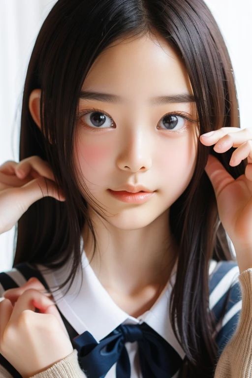 8K、cute、Adult Girls、detailed、black eye、Black Hair、sexy、Random Pause、Random hairstyle