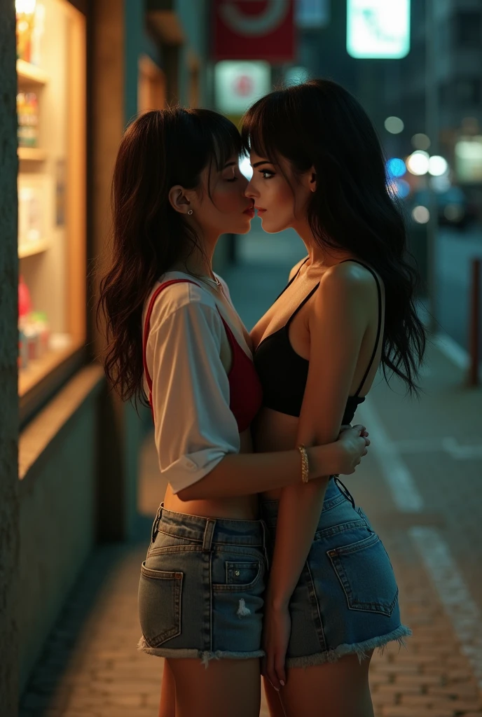 Young woman kisses her girlfriend in a taxi, both are tightly embraced 