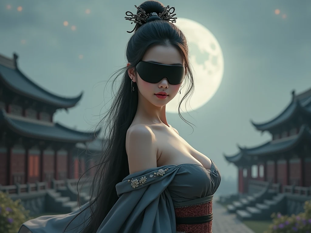 There is a woman in a black dress sitting on a beach, uma bela imperatriz das trevas fantasia, gueixa glamourosa e sexy, mulher bonita sedutora do anime, belo succubus, a beautiful artwork illustration, inspirado em Li Tang, ((uma bela imperatriz das trevas de fantasia)), Gueixa cyberpunk das trevas, Deusa japonesa das trevas, exquisite digital illustration, Beautiful elegant demon queen, stunning digital illustration, mulher oriental bonita, digital fantasy illustration.