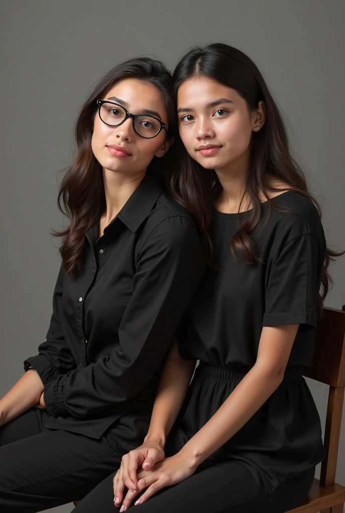 A girl has short hair who wears glasses with the same woman who is traveling in Europe, Asian and Latin American full body 