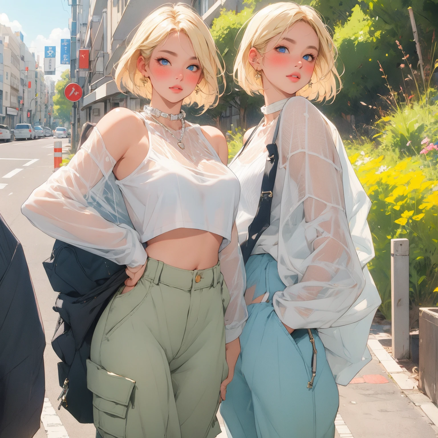 best quality, 1 child, Boy, teenager, (highly detailed child), intense color, highly detailed fingers, white shirt, light blue pants, tennis shoes, dynamic pose, dynamic light (masterpiece), ((best quality)), (( background 8k screen), ((ultra high resolution)), good composition, (ultra detailed), illustration, fine art, realistic, beautiful, good art, blank background, (white skin), shiny skin, thin skin, eyes bright blues, medium blonde hair, big eyes, bangs, piercing in left ear, short hair, pretty eyes, sharp focus, best quality, depth of field, lighting, black pants add_detail: 1, add_detail:0, add_detail:0.5 , more_details: -1, more_details: 0, more_details:0.5, more_details:1, more_details:1.5,