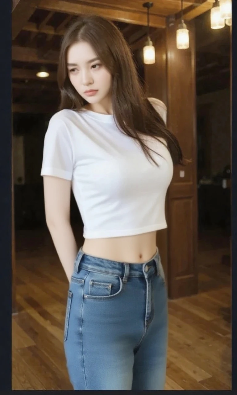 Gorgeus Girl, Beautiful, Baby Face, 1, Cute Face, White Skin, Beside, Sexy Pose, t-shirt, Blue Eye, Bokeh, front yard of the house Background, Masterpiece, Fullbody Shot,mini skirt, naked, Large Breasts:1.2, Sitting,