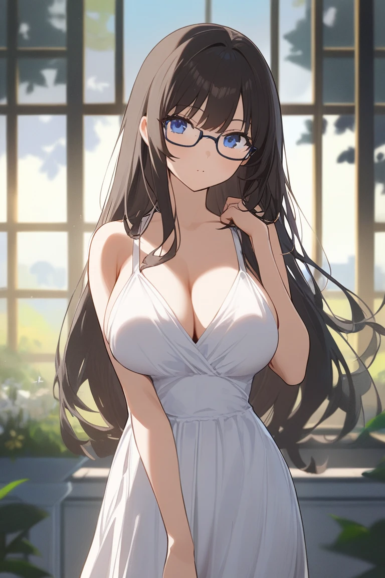 Chisato Tsugayagawa, 1 Girl, Solitary, Glasses, 绿Eye, long hair,Silky skin,bride, Wedding dress,Wedding dress,White, underwear, Lace, underwear, Full Hand, whole body, whole body图片,Cleavage,clavicle, 1 girl, 25 years old,Young women,beautiful Finger,beautiful long legs,beautiful body,beautiful Nose,beautiful character design, perfect Eye, perfect Face,expressive Eye,Perfect balance, looking at the audience,(Focus on her Face),shut up, (Innocent_大Target_Eye:1.0),Light_Smile, Official Art,Very detailed CG unity 8k wallpaper, Perfect lighting,rich and colorful, bright_front_Face_Lighting,有Light澤的皮膚, (masterpiece:1.0),(the best_quality:1.0), Ultra-high resolution,4k,Very detailed, photography, 8K, HDR, high resolution, absurd:1.2, Kodak Portrait 400, Film Grain, Blurred background, Bokeh:1.2, 镜头Light晕, (Full of energy_color:1.2),Professional photographer, (beautiful,Target_Chest:1.3), (beautiful_Face:1.5),(narrow_waist),Smile, Happy