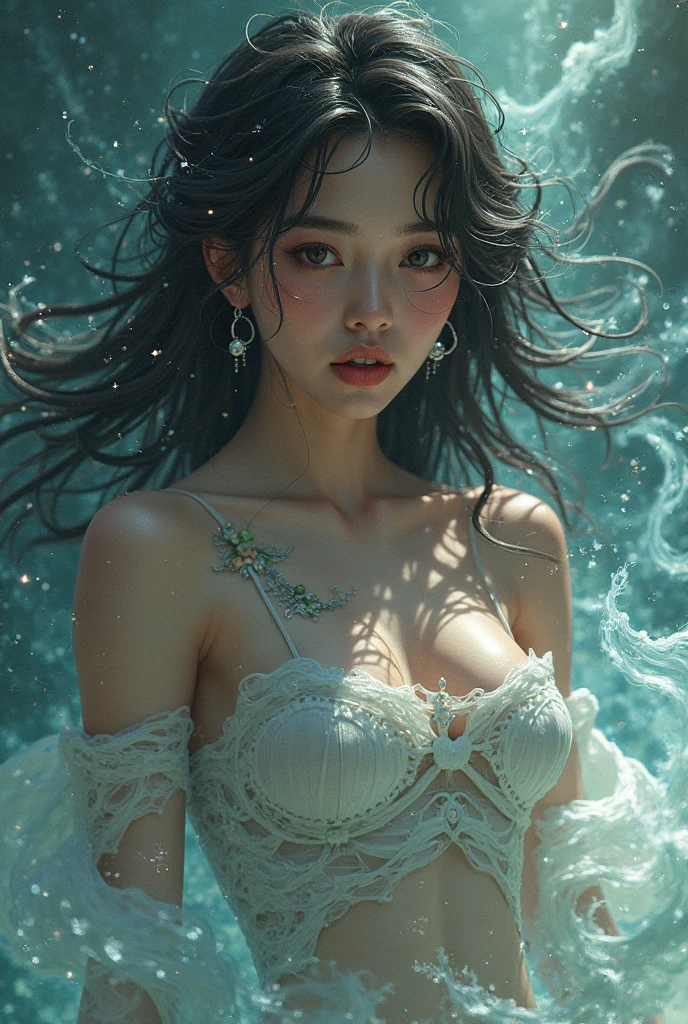 (Ice cubes:1.4),movie angle,(Fan Bingbing,  Ice cubes 소녀,anatomically correct,Telegraph slang,걸작 Ice cubes 동백,Representative work: Hanfu,laugh,sexy,Full body art,Traditional arts,Erotic Art,queen art,Amazing body art,Amazing Hair Styles, Amazing Girl Art)