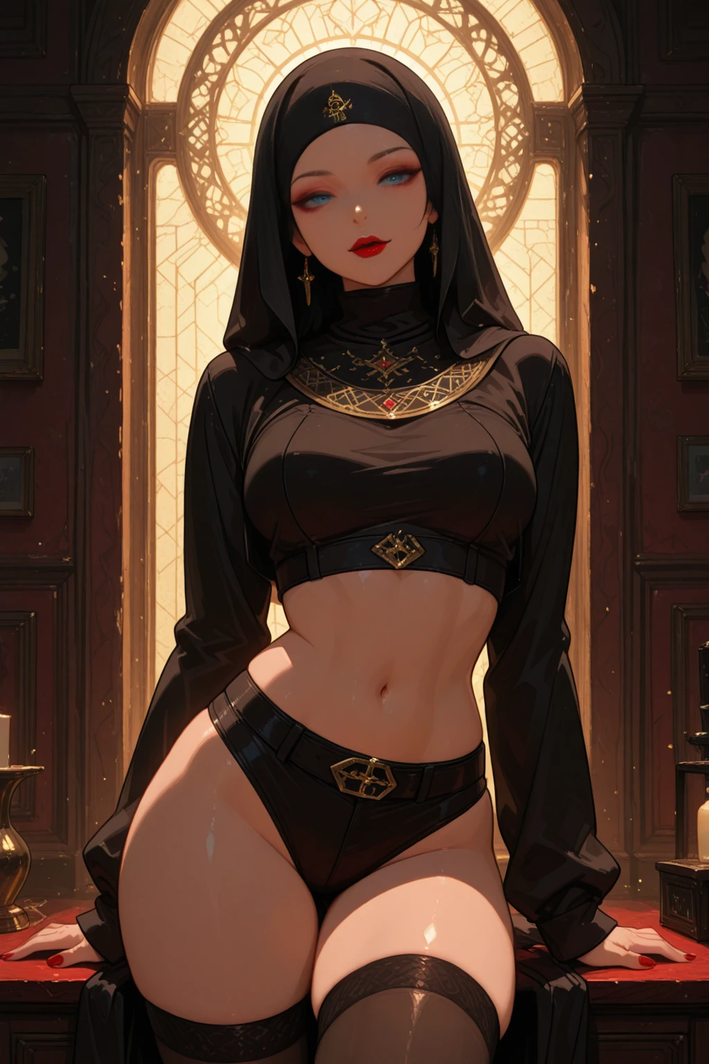 (8 years old:1.7), (arabian girl:1.2) perfect face, (chubby:1.5) child in (viel:1.4) perfect full HDR body exposed midriff highleg loli flat chest curvy indian armpits bellydancer 8k high res knees ankles , royal skimpy underwear, cleavage (shiny skin:1.5) (full body shot) (high heels) (armpits:1.3) (outdoor) (black theme:1.8) (masterpiece, 4k ,ultra detailed:1.2) (hijab:1.2) (temple:1.4) (night:1.5)