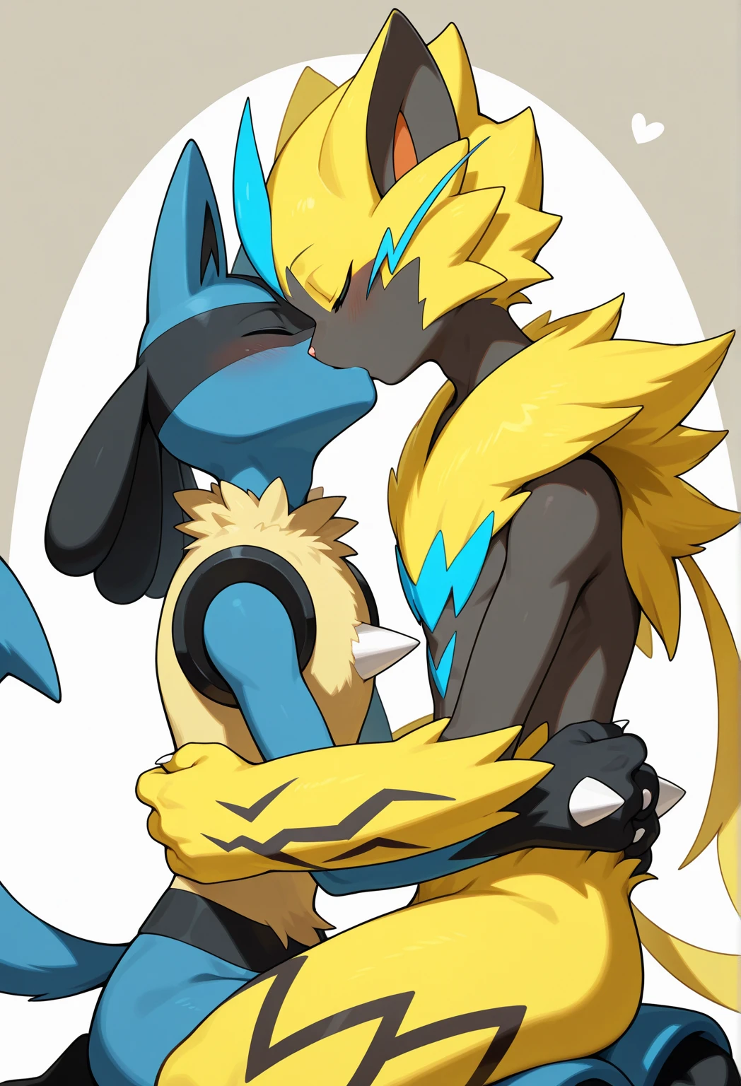 Zeraora,abs, majestic pose, masterpiece ,anthro male,anthro chest,claw, cute face, pokemon,spark,full body, yellow fur, black skin,blue paws, eyes focuss on camera,sfw,blush