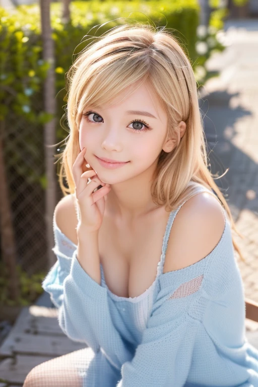 ( Masterpiece, highest quality), 98k, ((Perfect Anatomy:1.3)),Beautiful Japanese Women, Succubus,alone, 18-year-old, Small face,Cute face:1.2,Smiling, Larger breasts, ,Beautifully detailed round eyes, Evenly spaced eyes 1.2, Long platinum blonde hair,Random Hair, (Highly detailed face and skin texture), Beautiful face in golden proportions,White skin,Accentuate your beautiful legs,Cheerleader in white mini dress style,Random sexy poses, Sunny day,(Standing like a model:1.3)