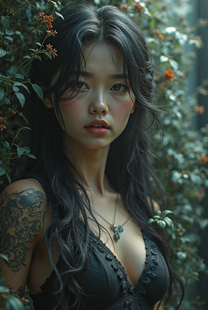 Cute Japanese female, (16 years old), (Very cute face), White moist skin, (Pink bright eyes: 1.4),
BREAK,
(Very beautiful berserker: 1.3), (Fighting pose: 1.3), (Kick: 1.2),
BREAK,
Earrings, Short length, (Black grass tattoo on body: 1.3),
BREAK,
(Cute kimono: 1.2), (Black haori: 1.2),
BREAK,
(Super long hair), (Light gray hair: 1.4), (Gradient hair: 1.3), (Red tips: 1.3),
BREAK,
(Realistic: 1.3), Masterpiece, Perfect lighting, (Ultra high resolution), (8K), (Very detailed: 1.4), (Full body: 1.4), (Symmetry: 1.2), (One shot),
BREAK,
(Big Japanese city: 1.2), (Crowded),