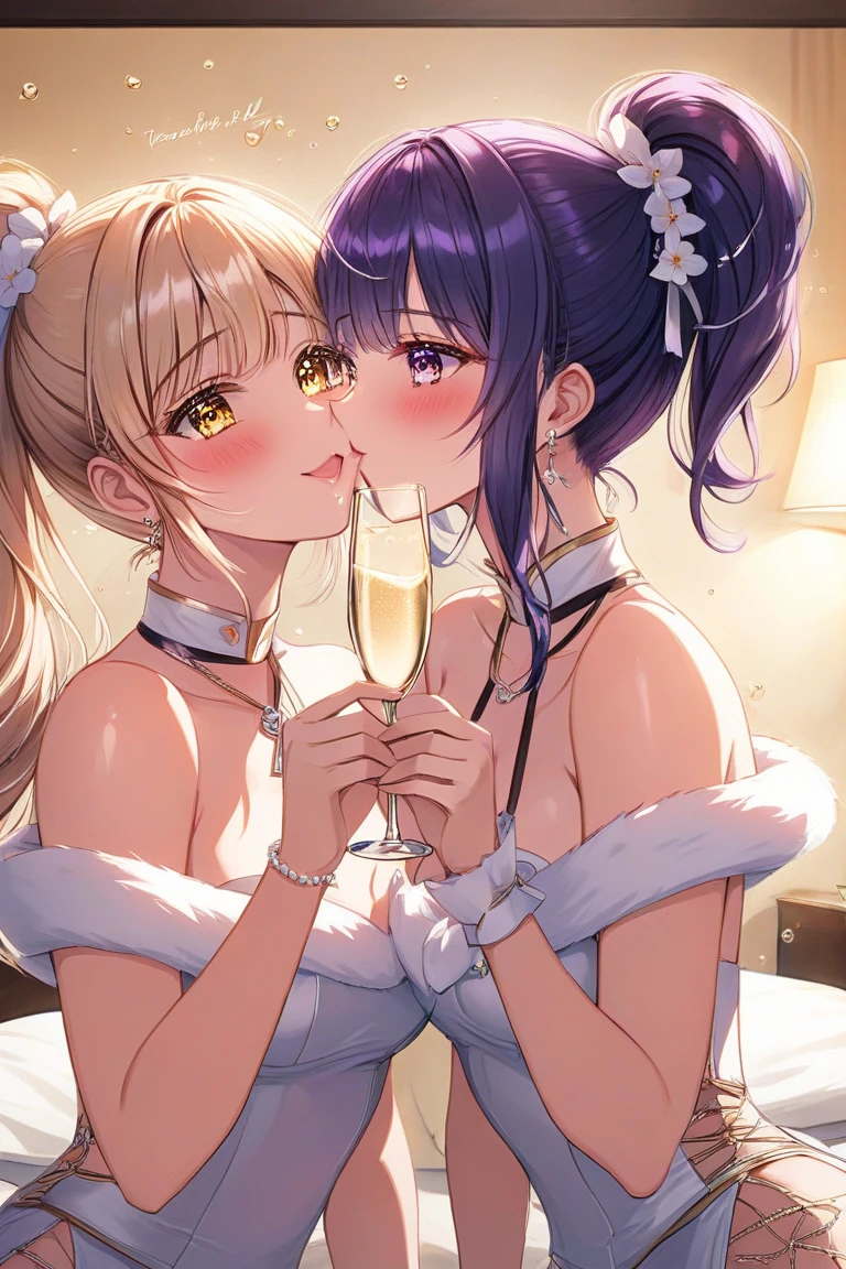 两个女人在房间里kiss并喝酒, 女同kiss, kiss cutely, bubble landscape, Drink Champagne, 两个女人在嘉年华上kiss, kiss, My dress up dear anime, Lovely kiss, Anime Barbie wearing white stockings, Popular on cgstation, Popular on cgstation, sav art, kiss each other, Girl Love Art, make it