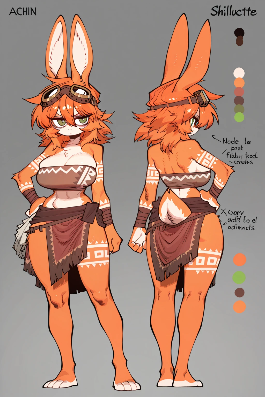 alone, score_9,score_8_up,score_7_up, anthro female eevee, white bra, white panties, full body commission, solo female, reference sheet, character design, front view, back view.